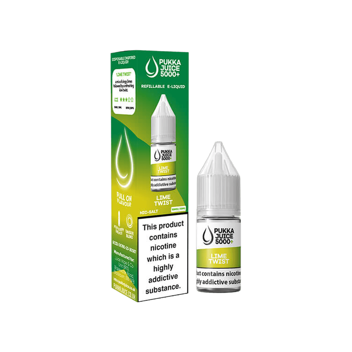 Lime Twist Nic Salt E-Liquid by Pukka Juice 5000 - E-Liquids
