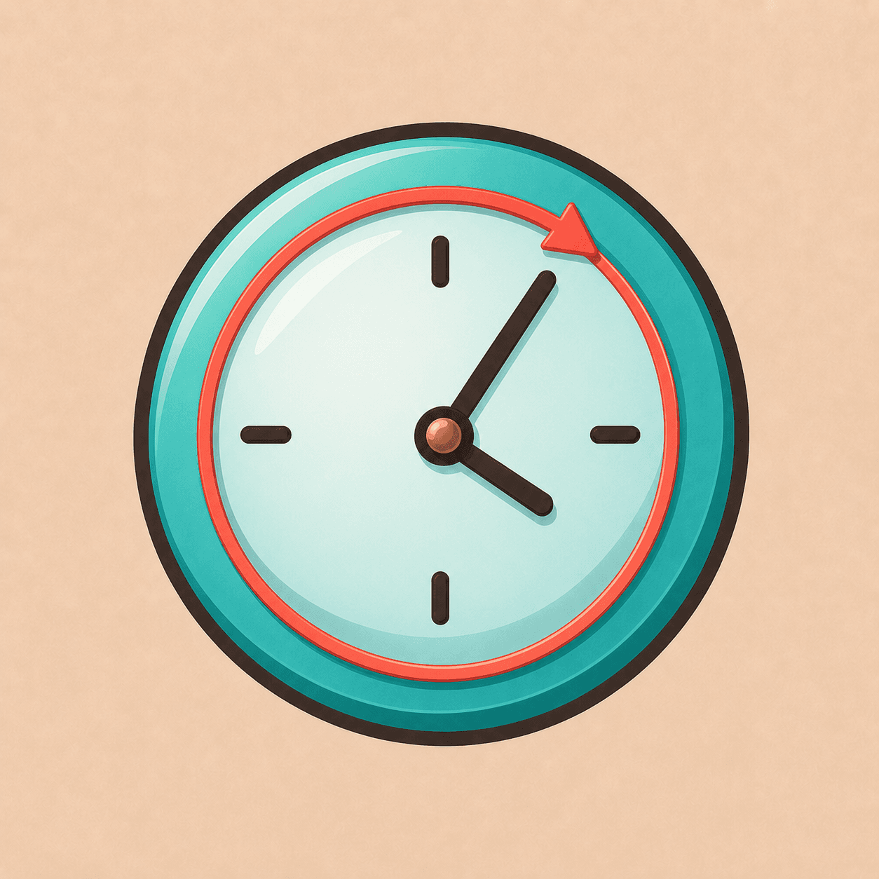 A clock showing how long to keep a nicotine pouch in