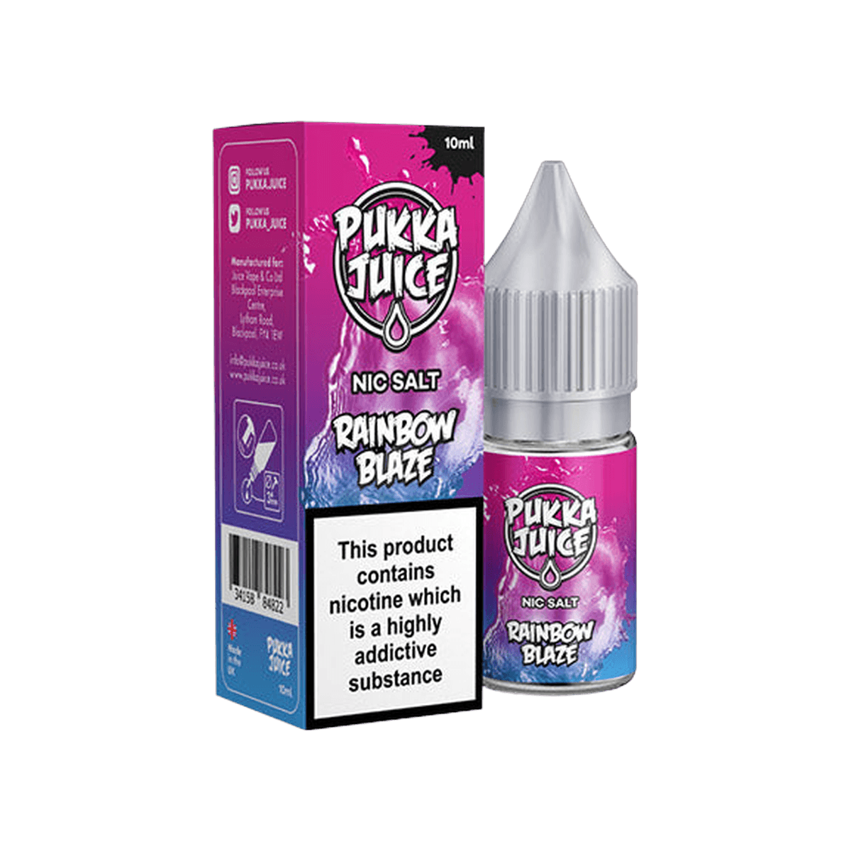 Rainbow Blaze Nic Salt E-Liquid by Pukka Juice