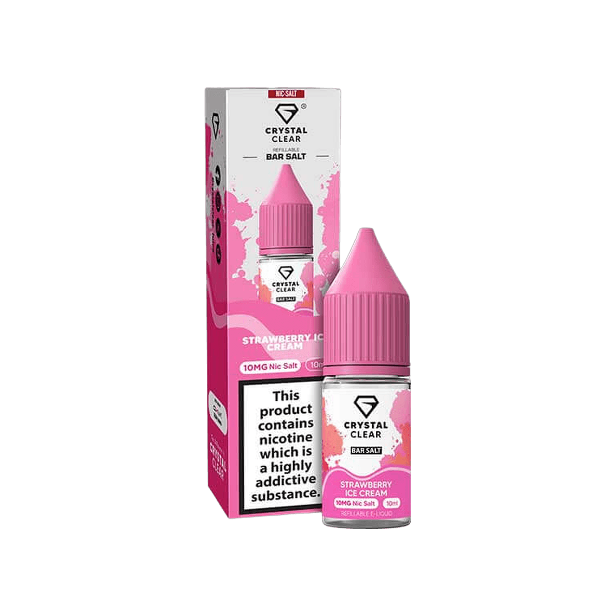 Strawberry Ice Cream Nic Salt E-Liquid by Crystal Clear