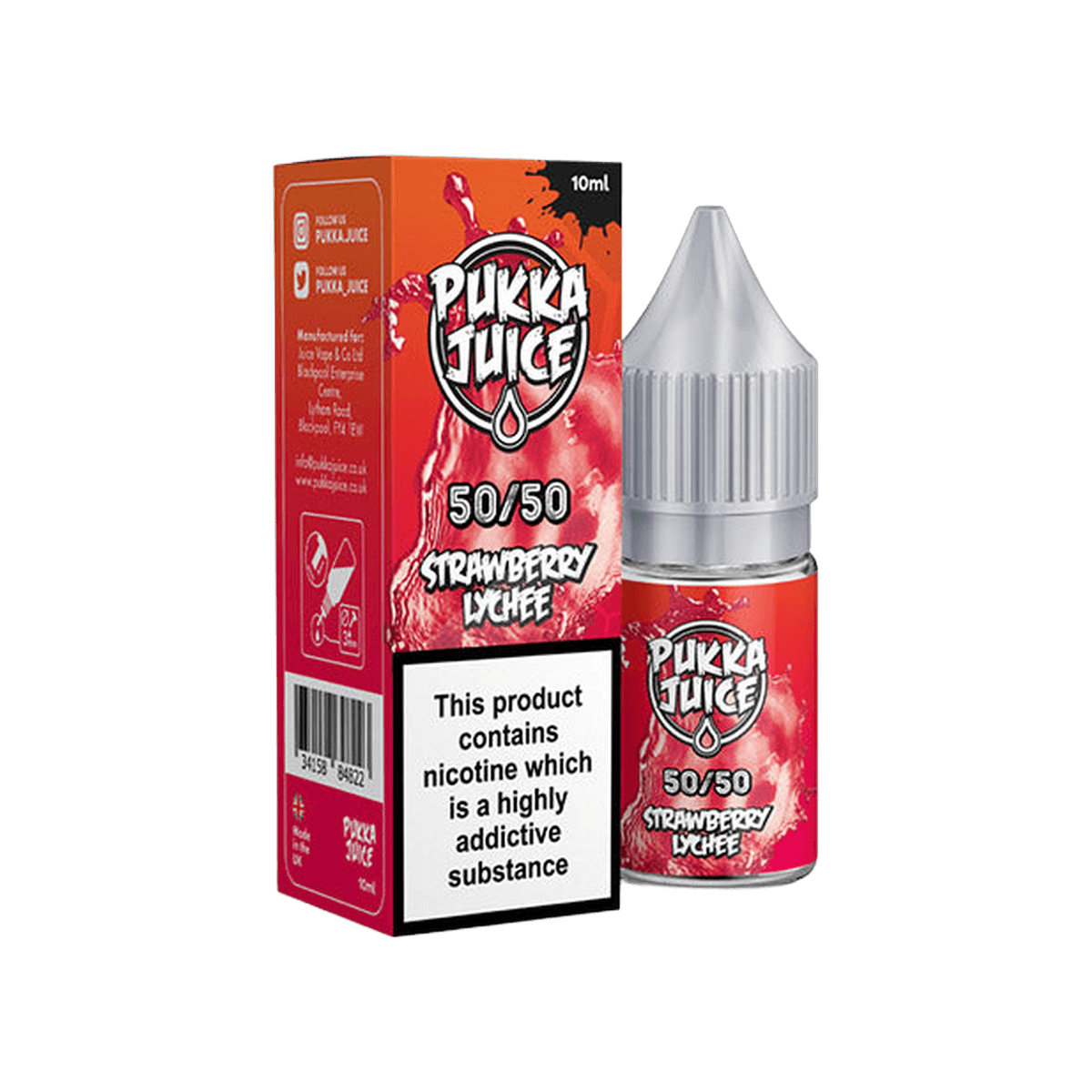 Strawberry Lychee 50 50 E-Liquid by Pukka Juice - E-Liquids