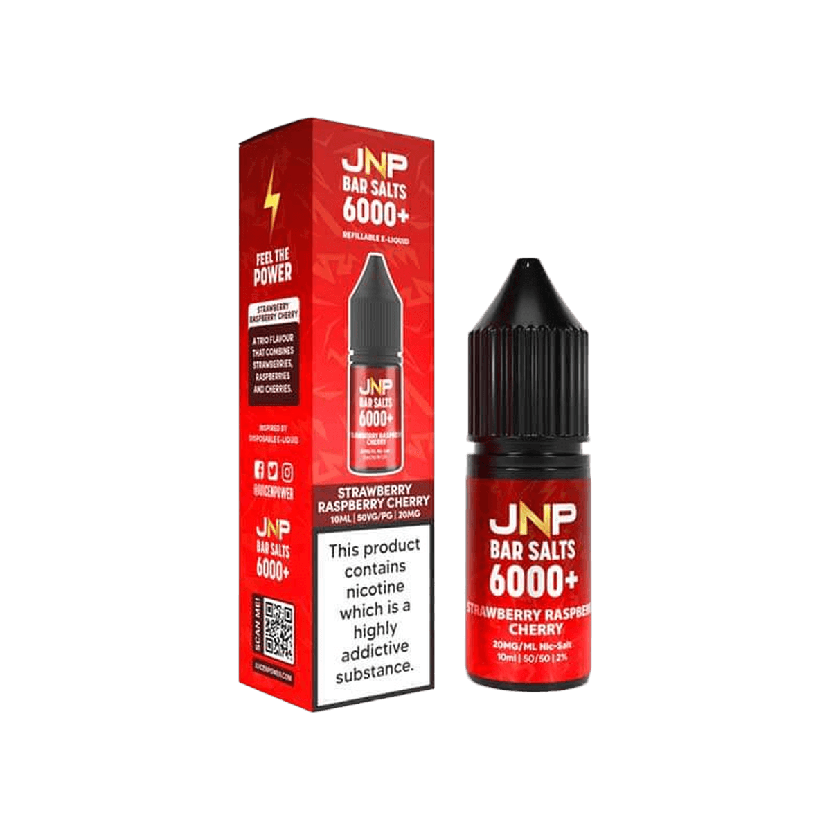 Strawberry Raspberry Cherry Bar Salts Nic Salt E-Liquid by Juice N Power