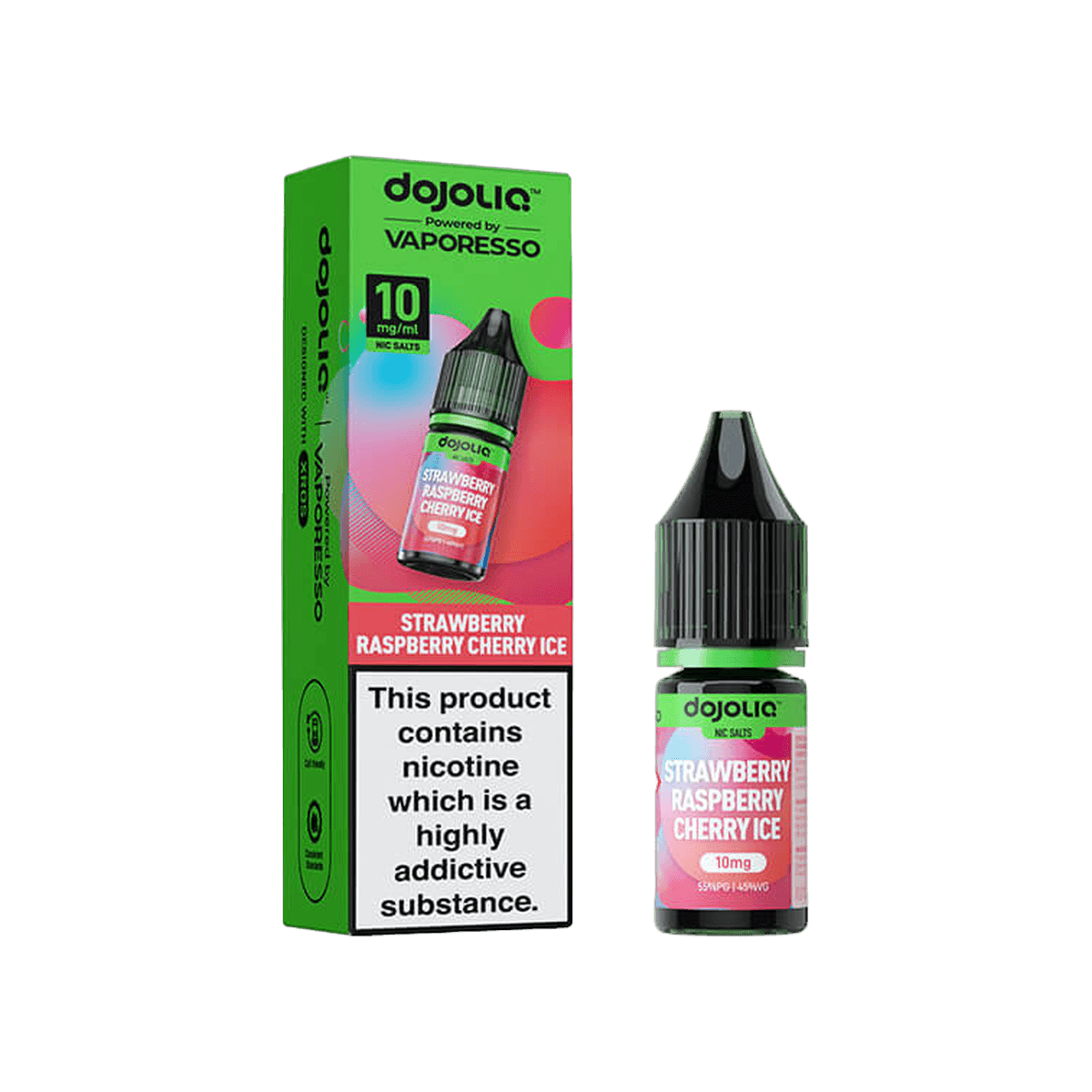 Strawberry Raspberry Cherry Ice Nic Salt E-Liquid by Dojoliq