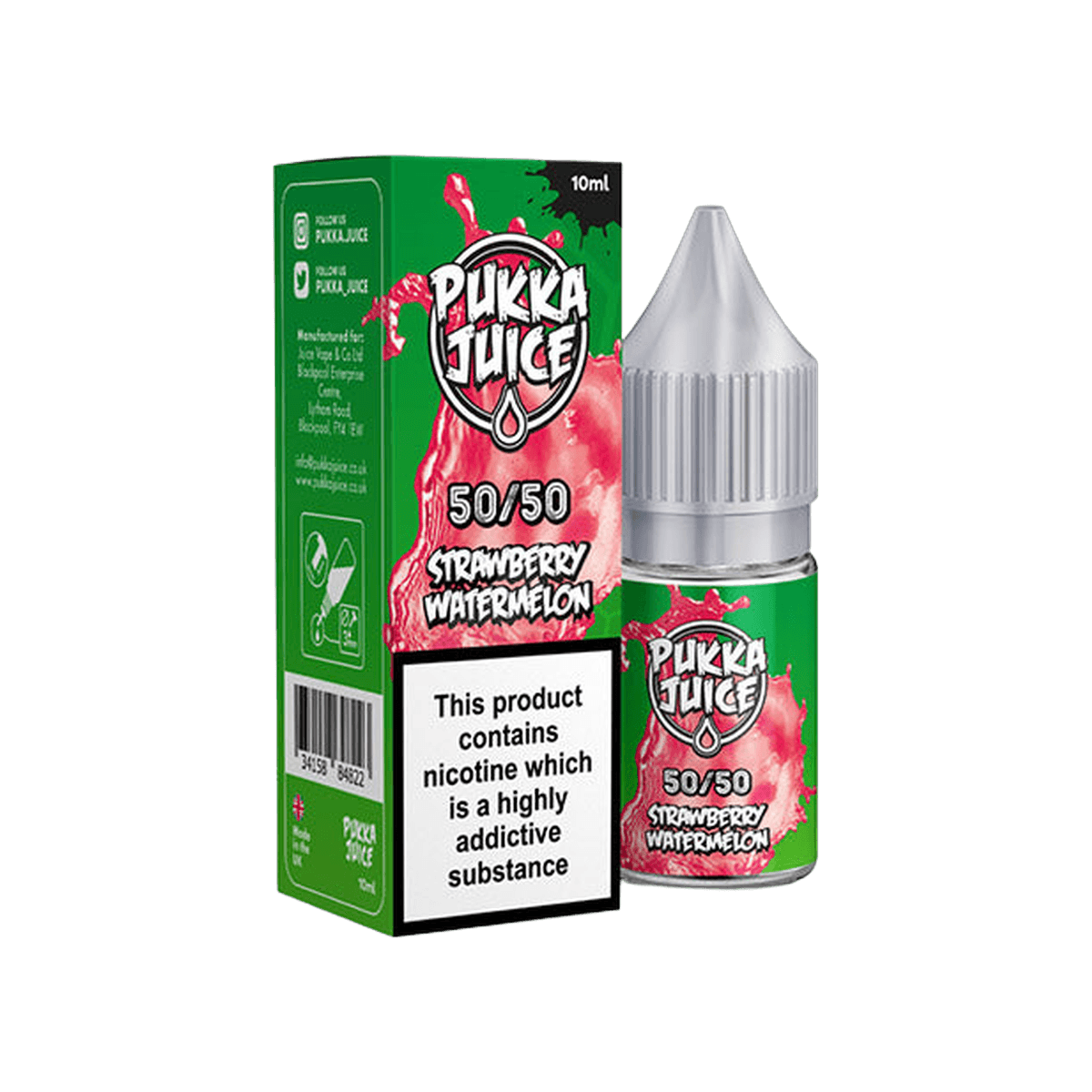 Strawberry Watermelon 50 50 E-Liquid by Pukka Juice - E-Liquids
