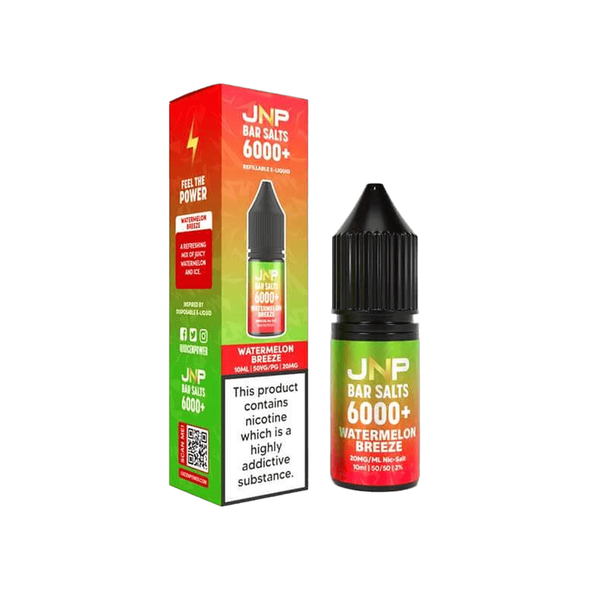 Watermelon Breeze Bar Salts Nic Salt E-Liquid by Juice N Power