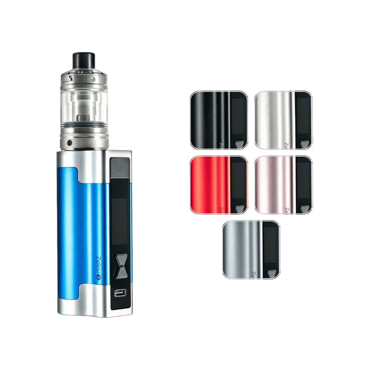 Aspire Zelos 3 Vape Kit in Blue with Nautilus 3 tank and colour options