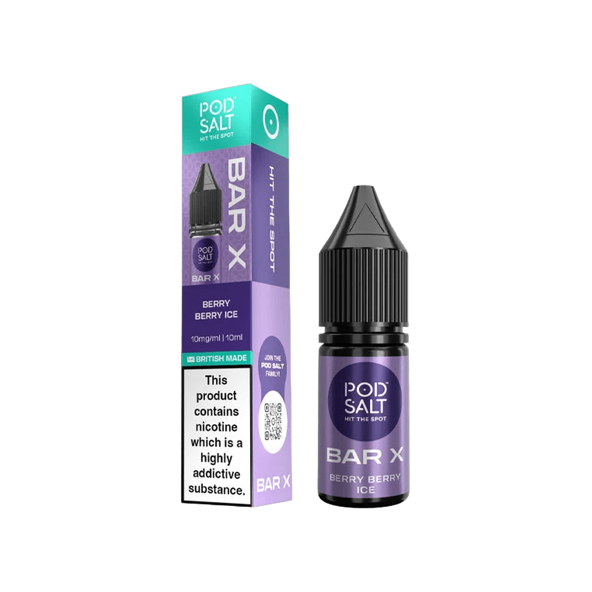Berry Berry Ice Nic Salt E-Liquid by Pod Salt Bar X - 10mg E-Liquid