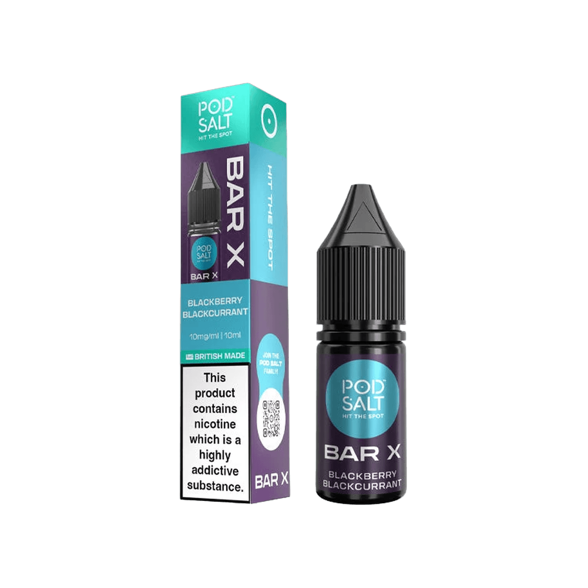 Blackberry Blackcurrant Nic Salt E-Liquid by Pod Salt Bar X - 10mg E-Liquid