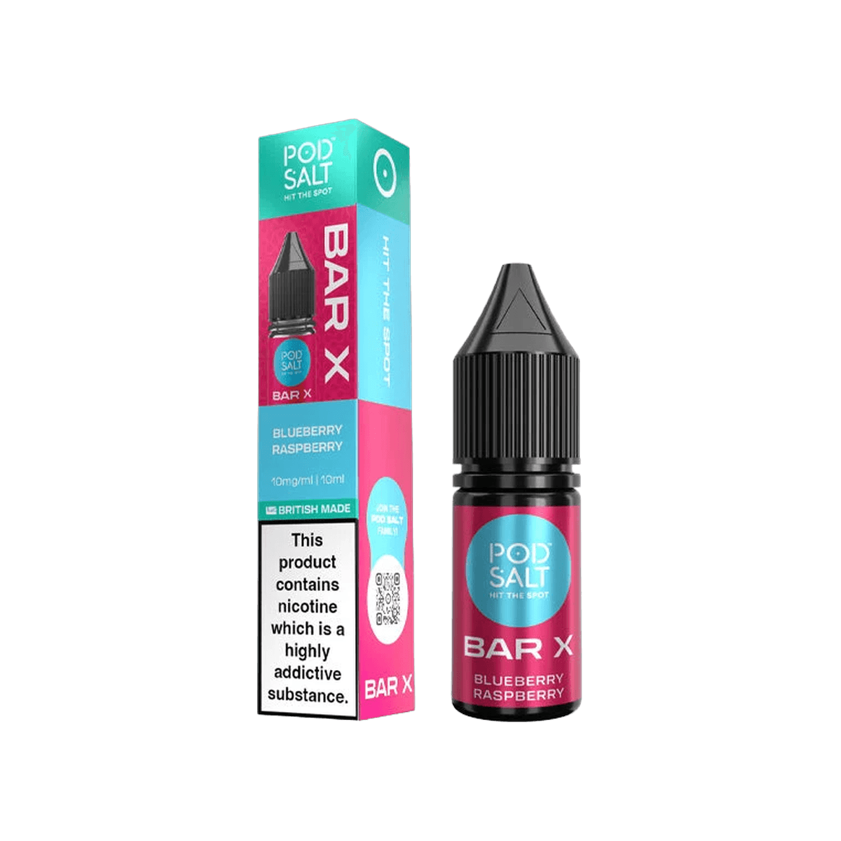 Blueberry Raspberry Nic Salt E-Liquid by Pod Salt Bar X - 10mg E-Liquid