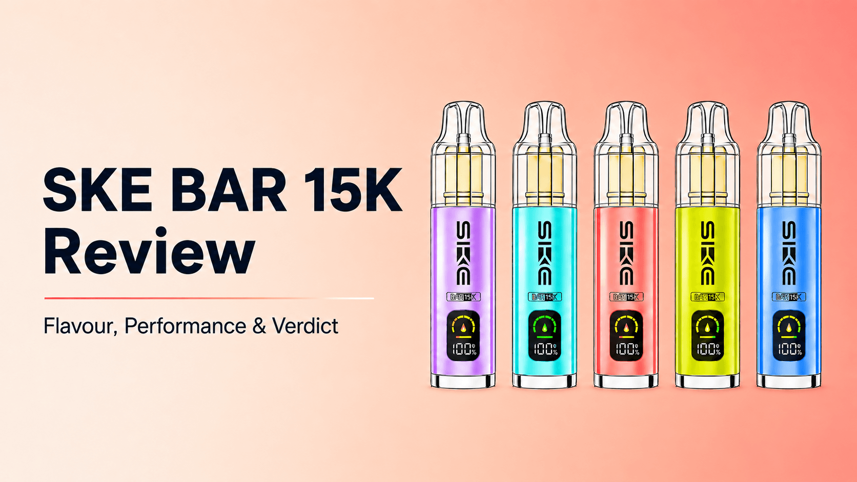 SKE Bar 15K rechargeable prefilled pod kit with transparent liquid tank