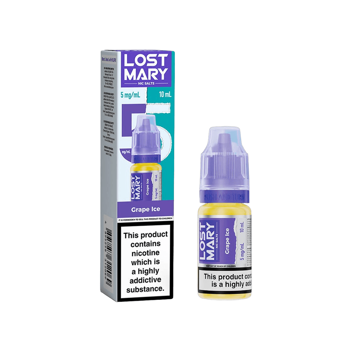 Grape Ice Nic Salt E-Liquid by Lost Mary - 10mg E-Liquid