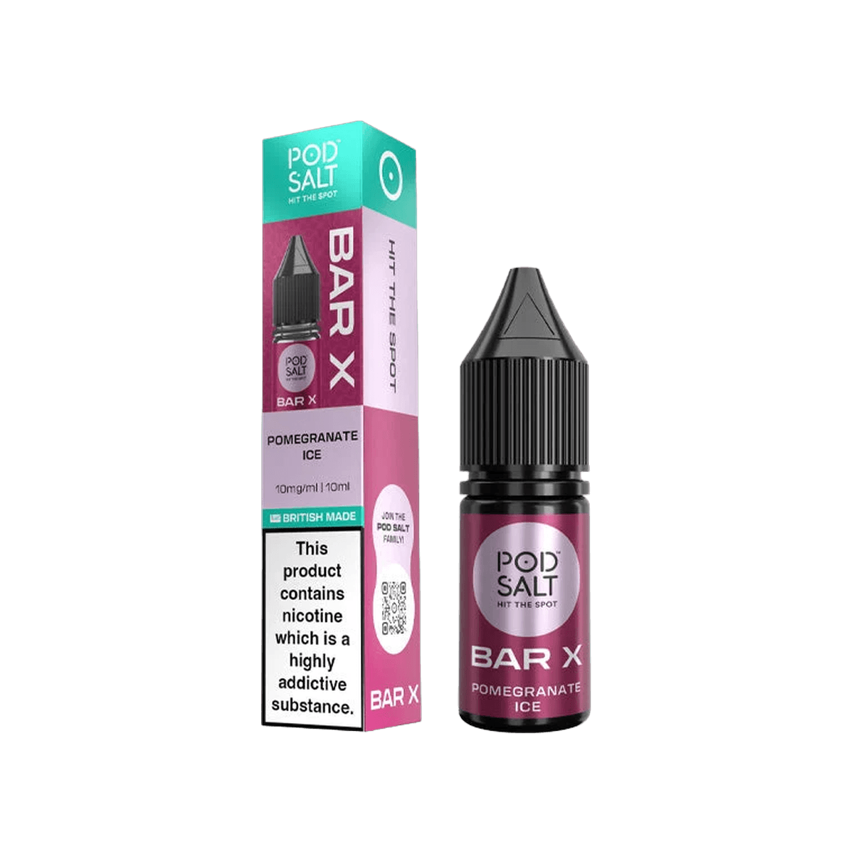 Pomegranate Ice Nic Salt E-Liquid by Pod Salt Bar X