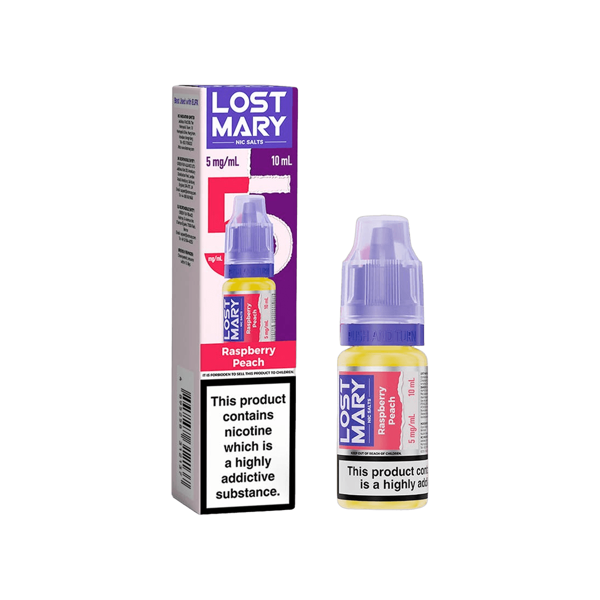 Raspberry Peach Nic Salt E-Liquid by Lost Mary