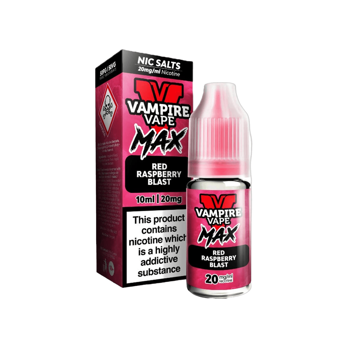 Red Raspberry Blast Nic Salt E-Liquid by Vampire Vape Max - 10mg E-Liquid