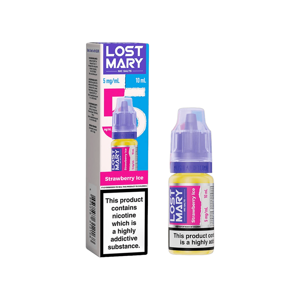 Strawberry Ice Nic Salt E-Liquid by Lost Mary - 10mg E-Liquid