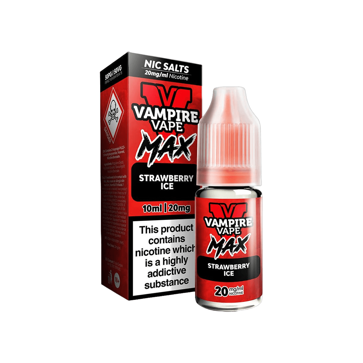Strawberry Ice Nic Salt E-Liquid by Vampire Vape Max - 10mg E-Liquid