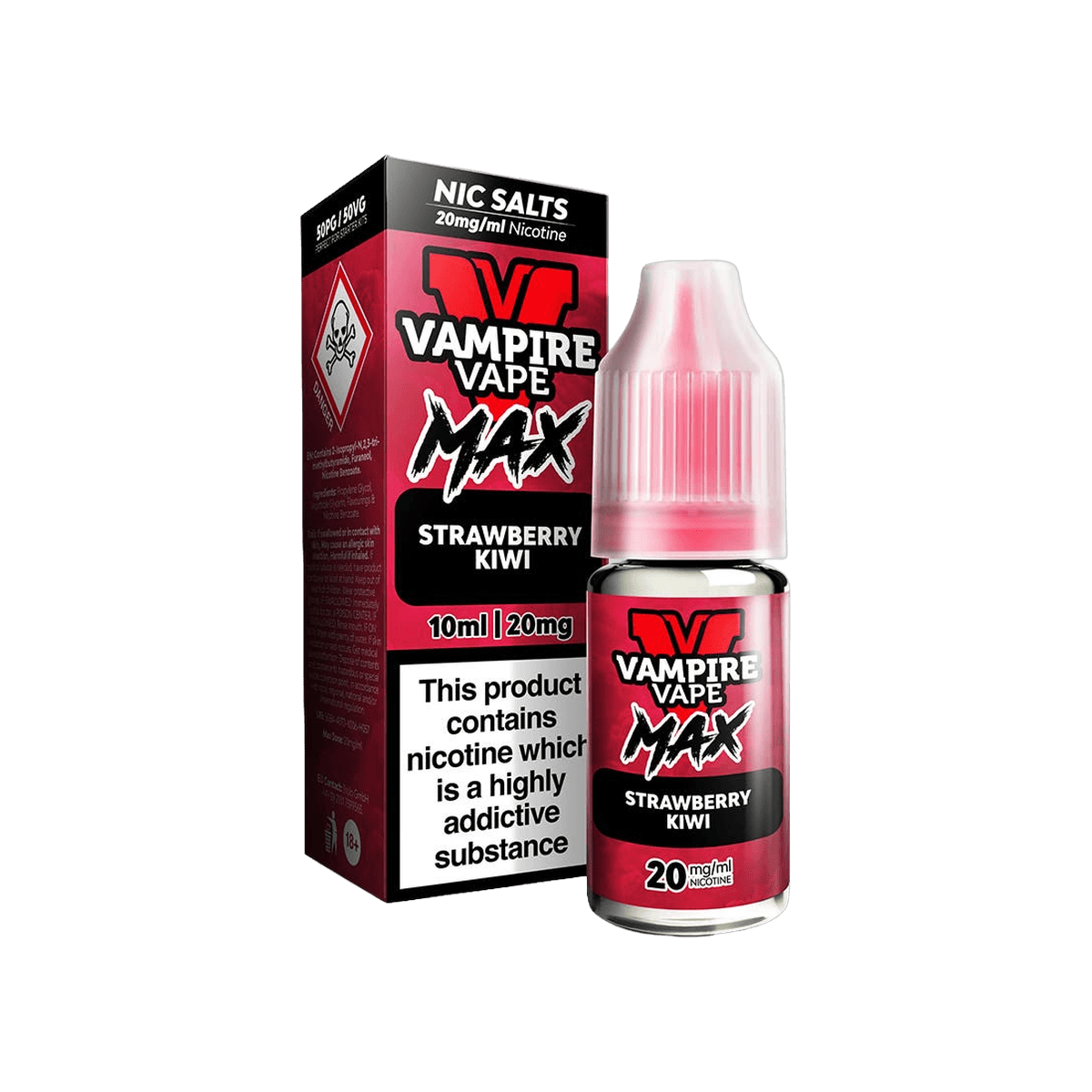 Strawberry Kiwi Nic Salt E-Liquid by Vampire Vape Max - 10mg E-Liquid