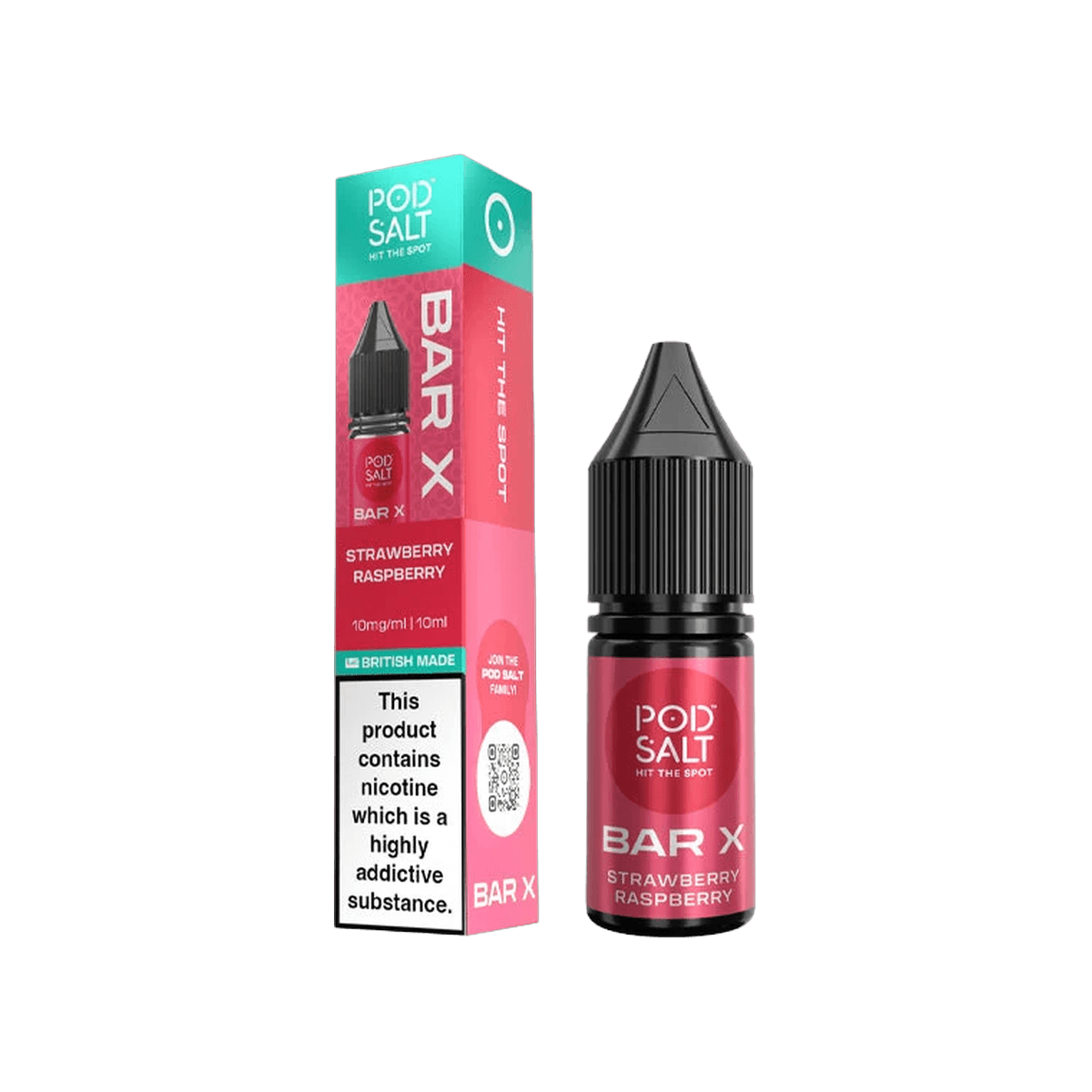 Strawberry Raspberry Nic Salt E-Liquid by Pod Salt Bar X