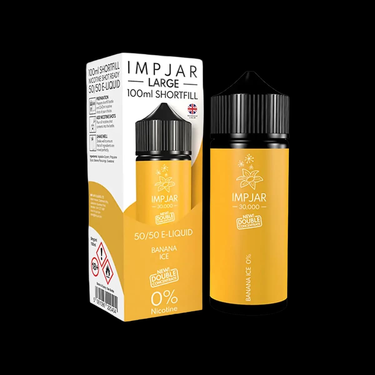 Banana Ice Shortfill E-Liquid by Imp Jar Large 100ml - E-Liquids