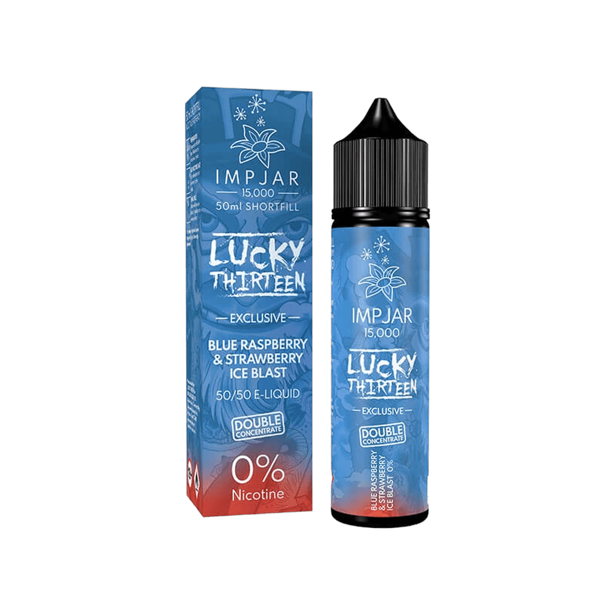 Blue Raspberry Strawberry Ice Blast Shortfill E-Liquid by Imp Jar Lucky Thirteen 50ml - E-Liquids