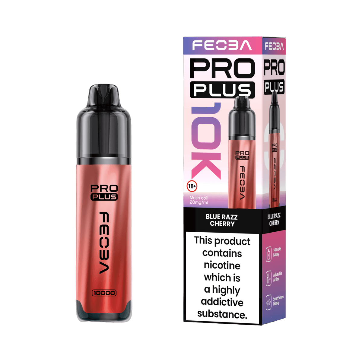 Feoba Pro Plus 10K Pod Kit - Blue Razz Cherry - Beginner Vape Kits