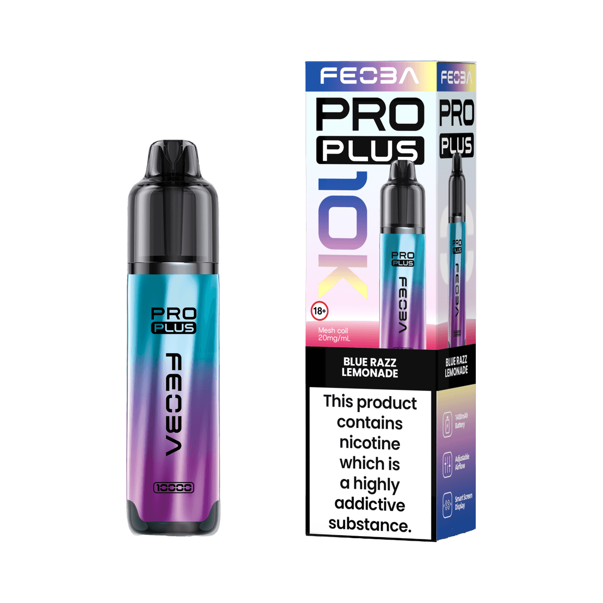 Feoba Pro Plus 10K Pod Kit - Blue Razz Lemonade - Beginner Vape Kits
