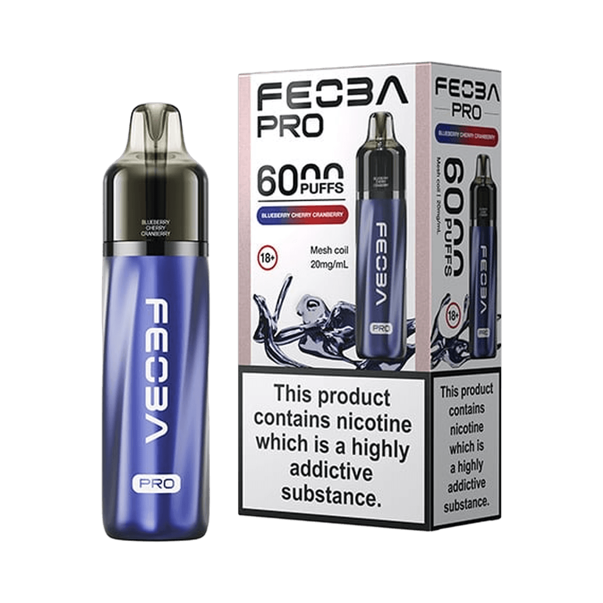 Feoba Pro 6000 Vape Kit - Blueberry Cherry Cranberry - Beginner Vape Kits