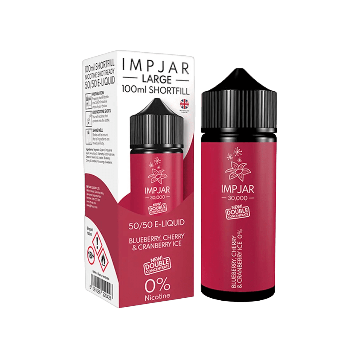 Blueberry Cherry Cranberry Shortfill E-Liquid by Imp Jar Large 100ml - 0mg E-Liquid