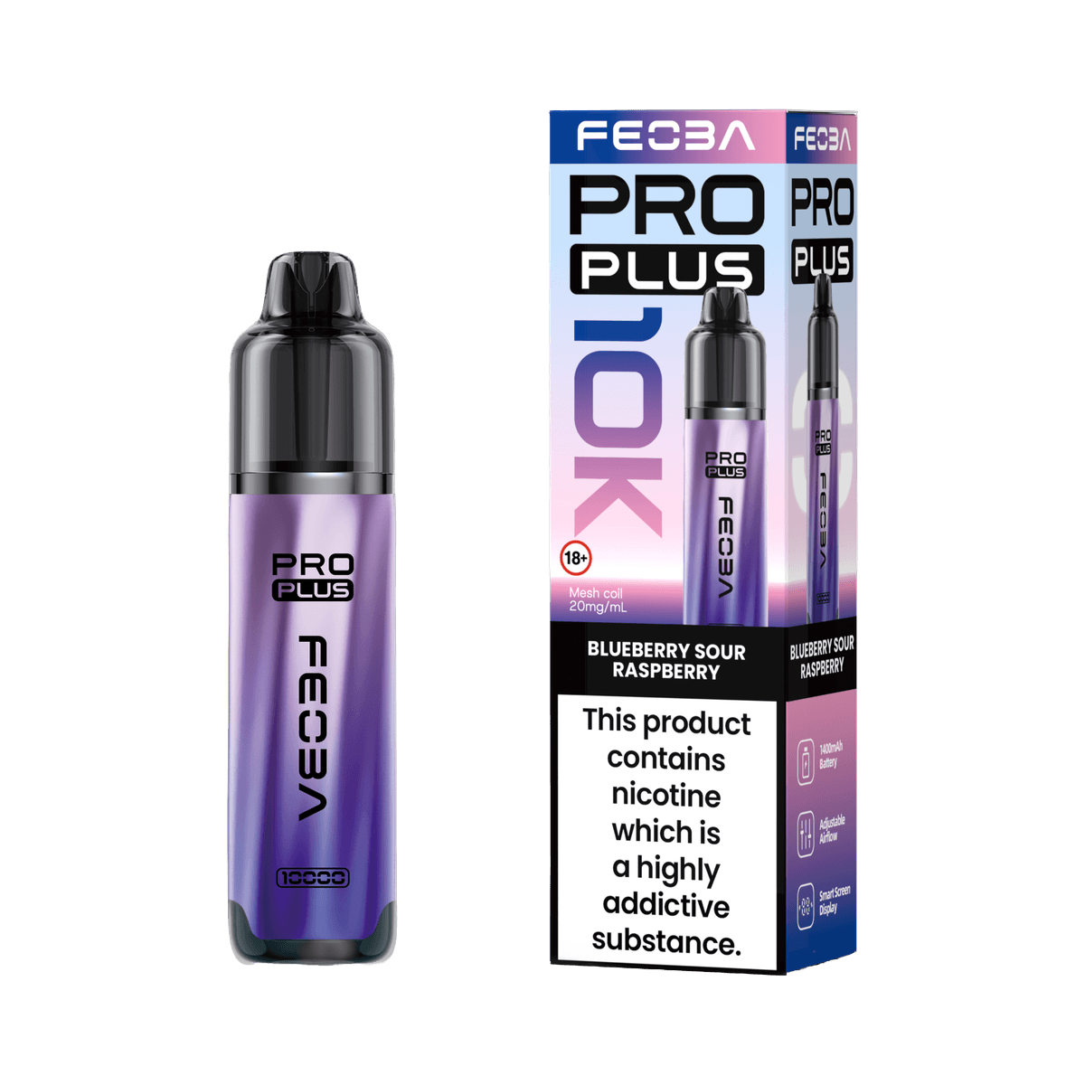 Feoba Pro Plus 10K Pod Kit - Blueberry Sour Raspberry - Beginner Vape Kits