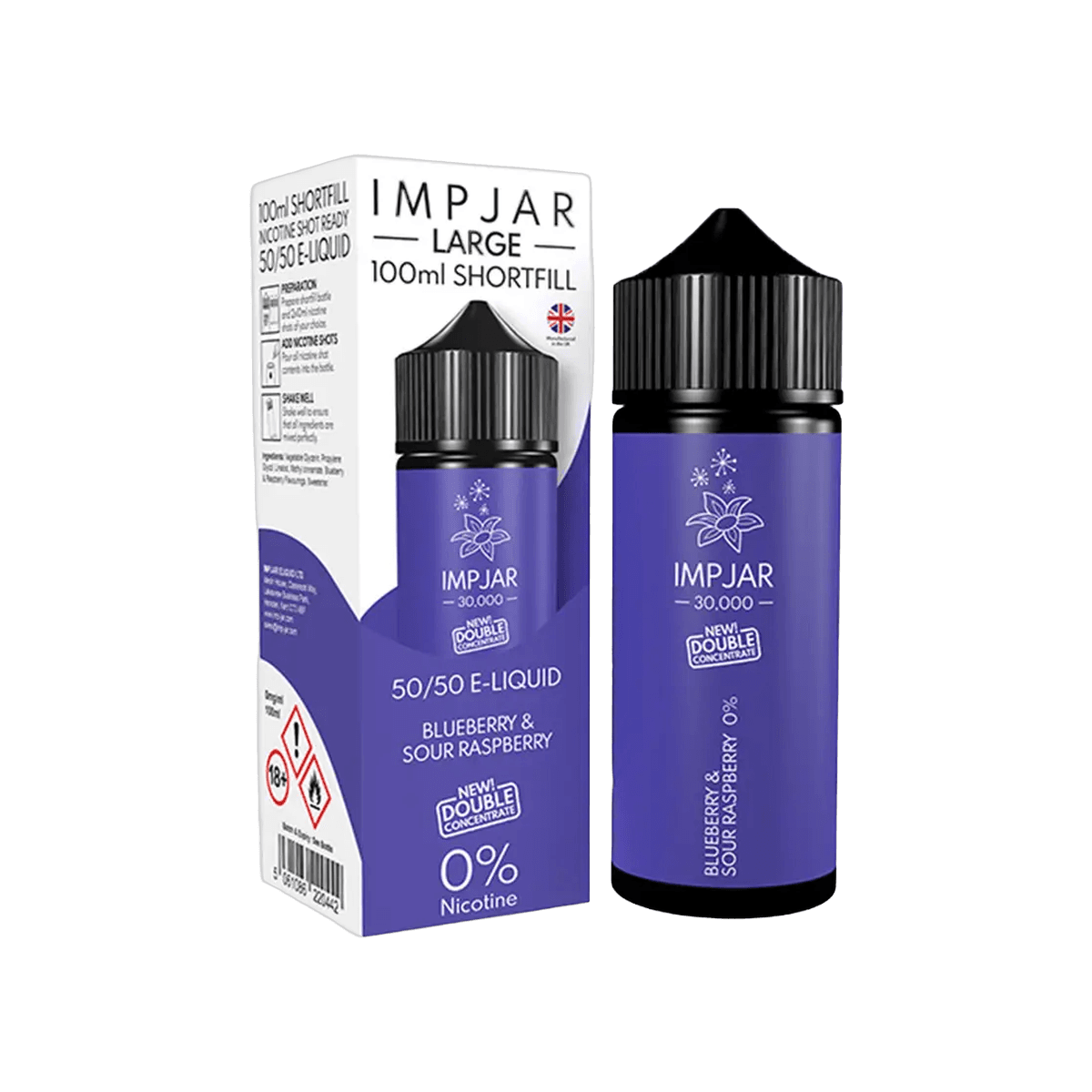 Blueberry Sour Raspberry Shortfill E-Liquid by Imp Jar Large 100ml
