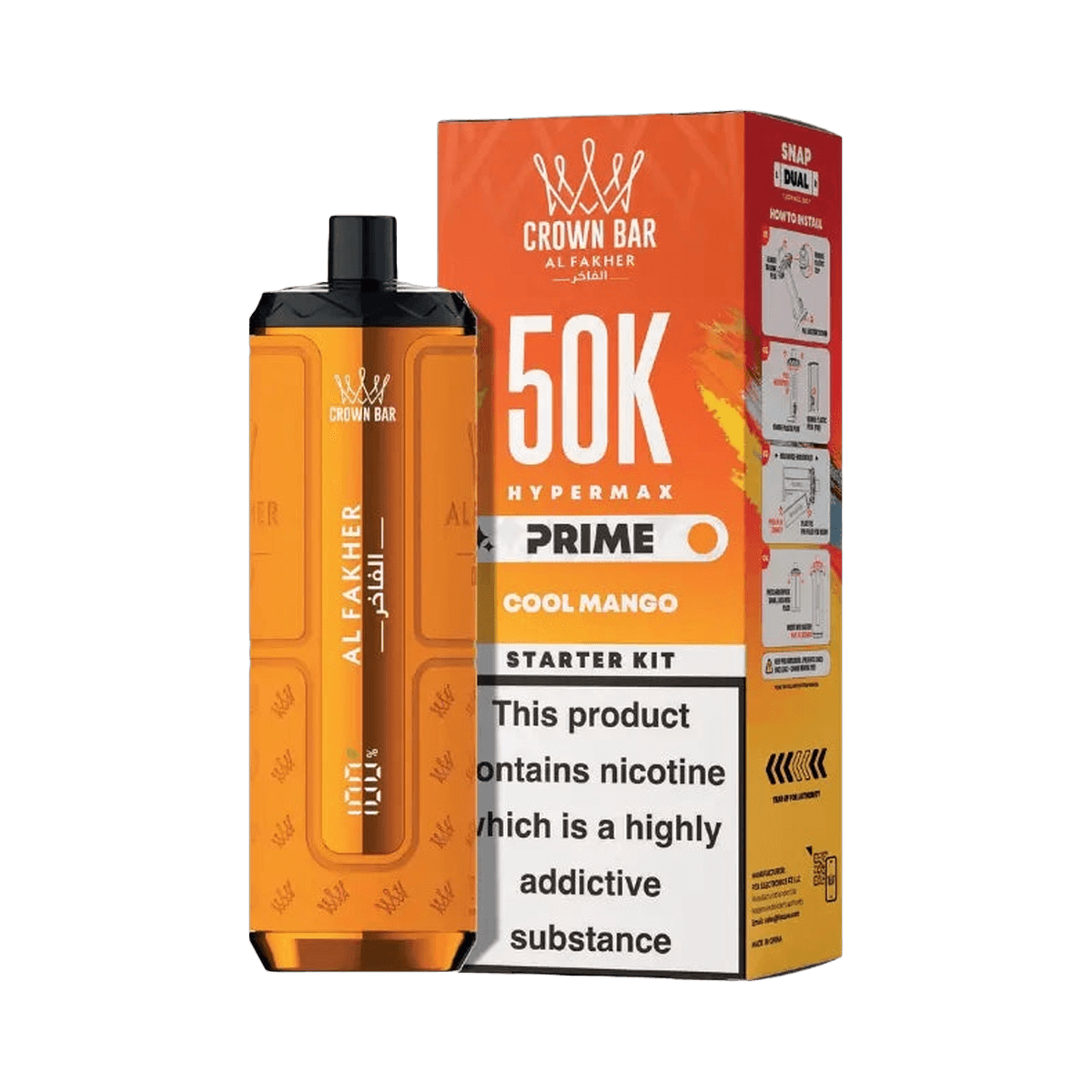 Al Fakher 50K Hypermax Prime Pod Kit - Cool Mango - Beginner Vape Kits