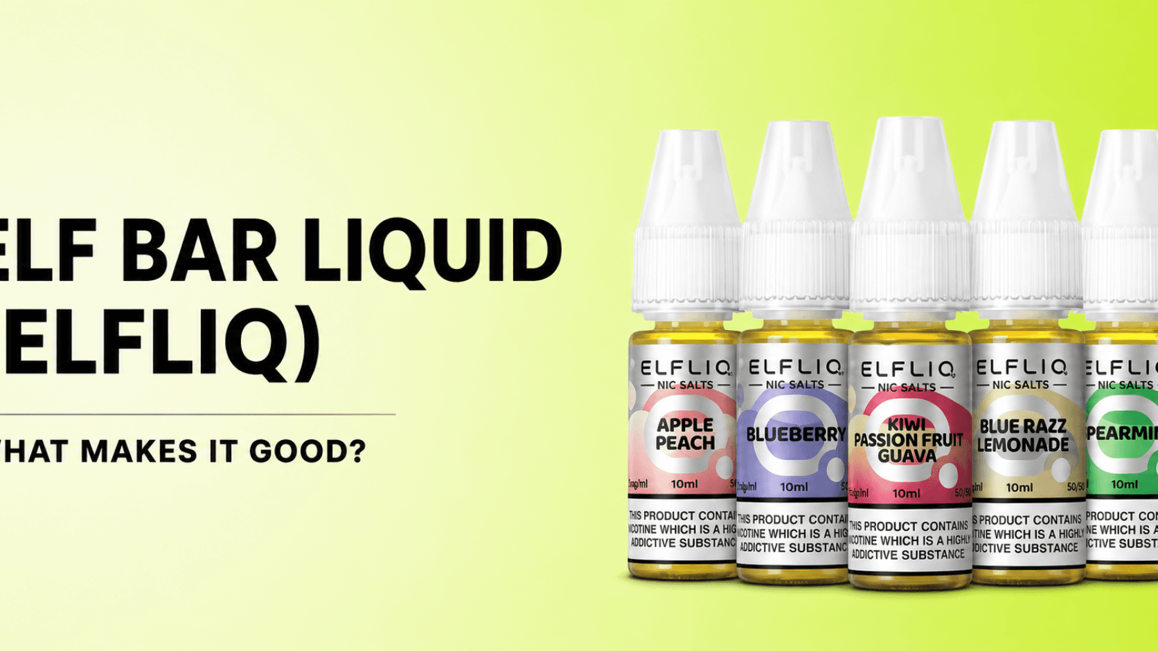 Five Elfliq 10ml nicotine salt e-liquid bottles