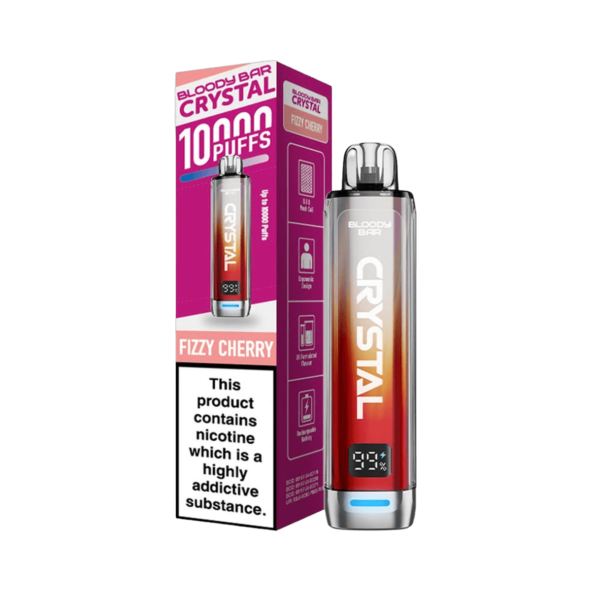 Bloody Bar Crystal 10K Prefilled Pod Kit - Fizzy Cherry - Beginner Vape Kits
