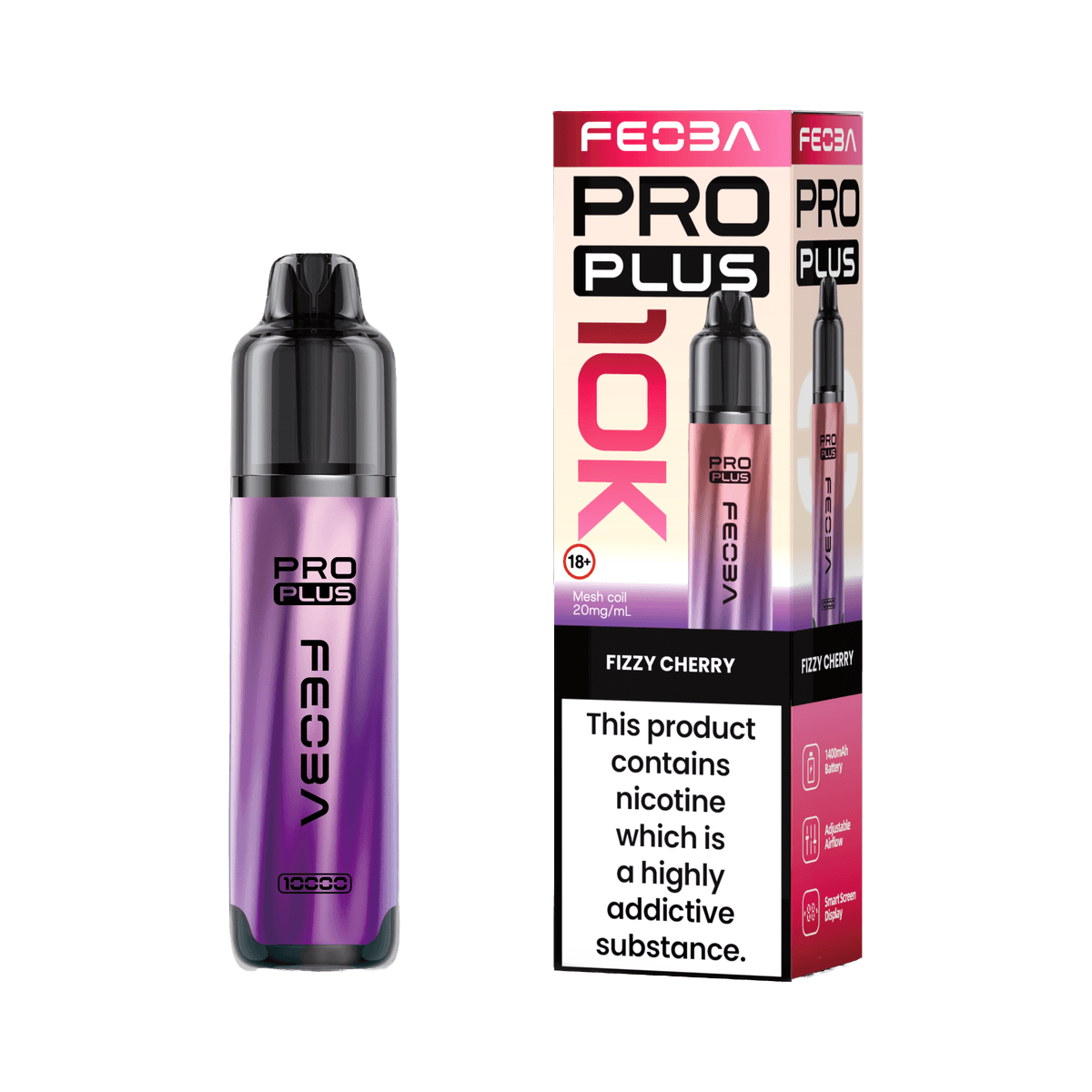 Feoba Pro Plus 10K Pod Kit - Fizzy Cherry - Beginner Vape Kits