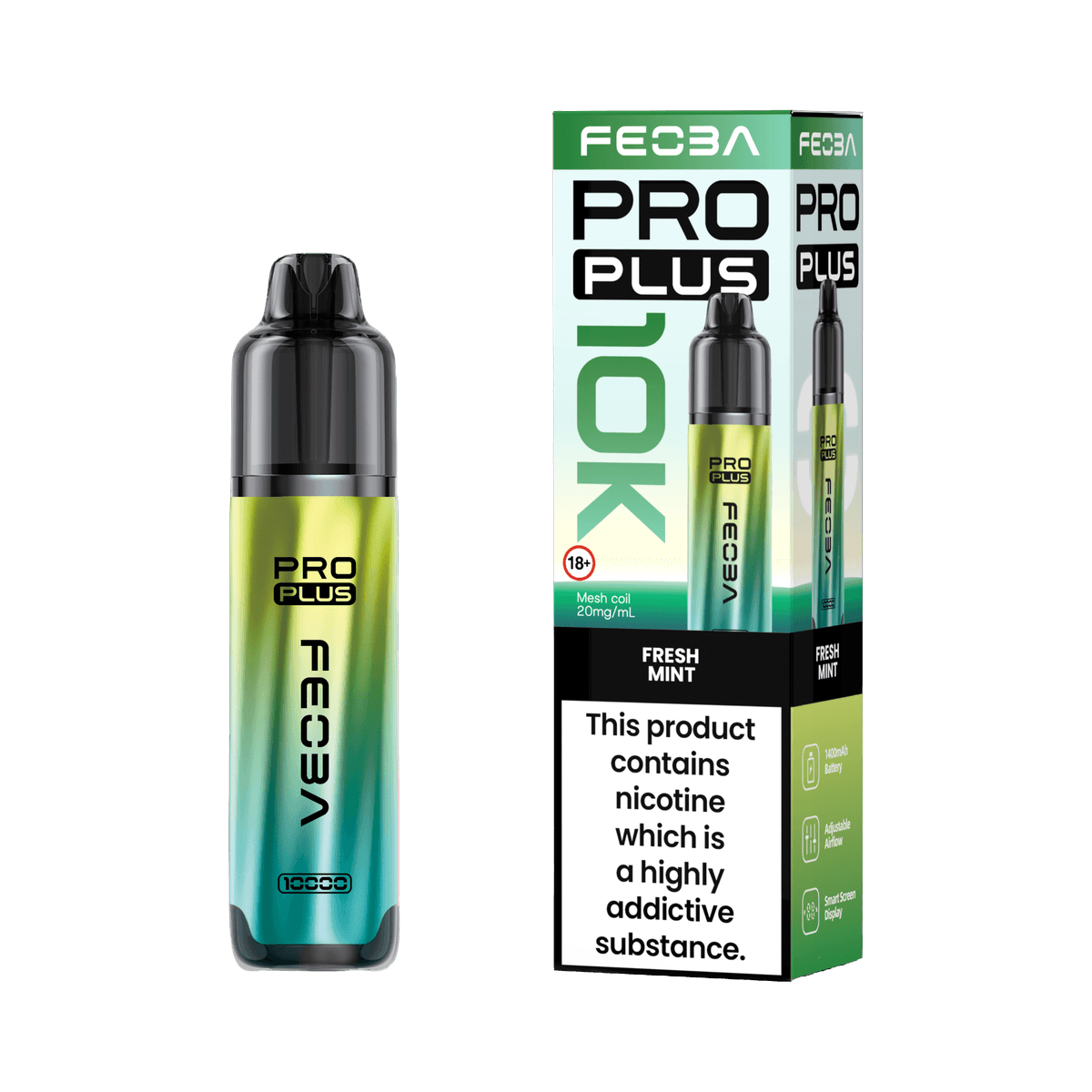 Feoba Pro Plus 10K Pod Kit - Fresh Mint - Beginner Vape Kits