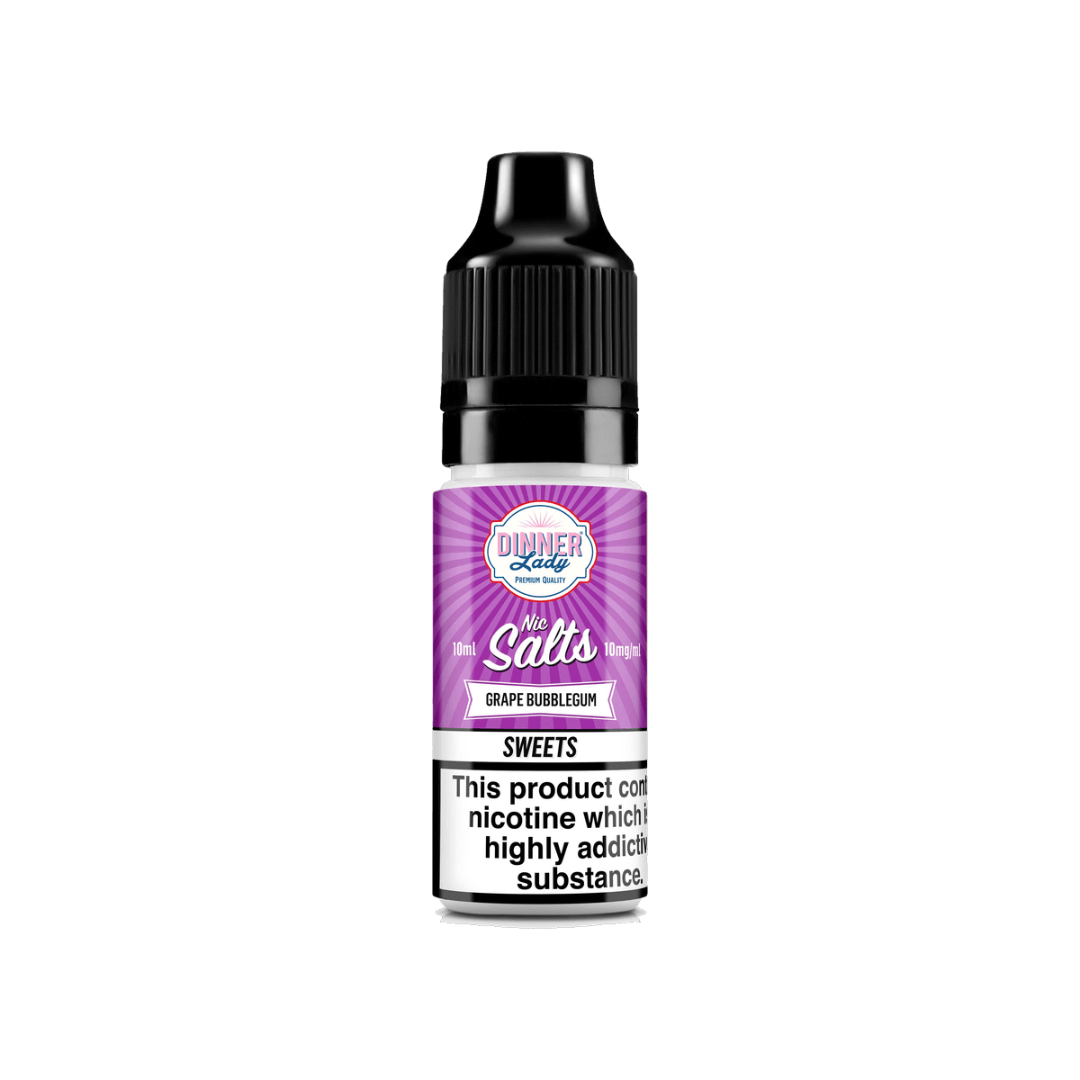 Grape Bubblegum Nic Salt E-Liquid by Dinner Lady - 10mg E-Liquid