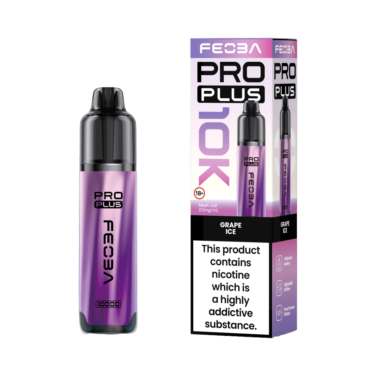 Feoba Pro Plus 10K Pod Kit - Grape Ice - Beginner Vape Kits