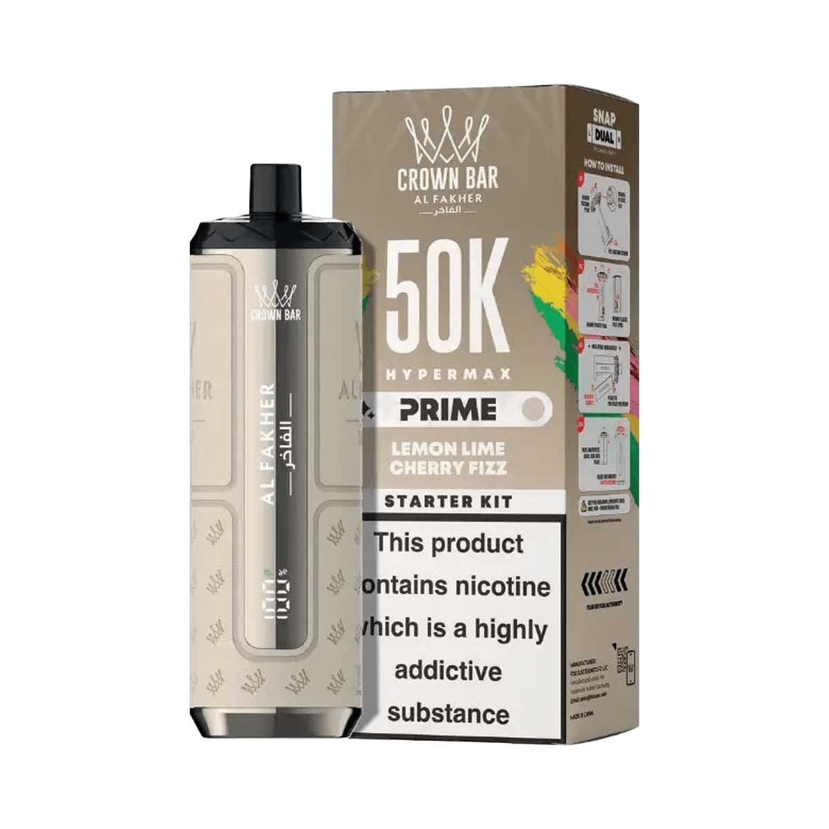 Al Fakher 50K Hypermax Prime Pod Kit - Lemon Lime Cherry Fizz - Beginner Vape Kits
