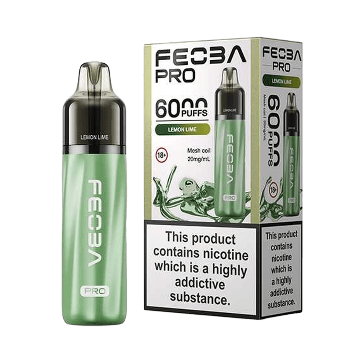 Feoba Pro 6000 Vape Kit - Lemon Lime - Beginner Vape Kits