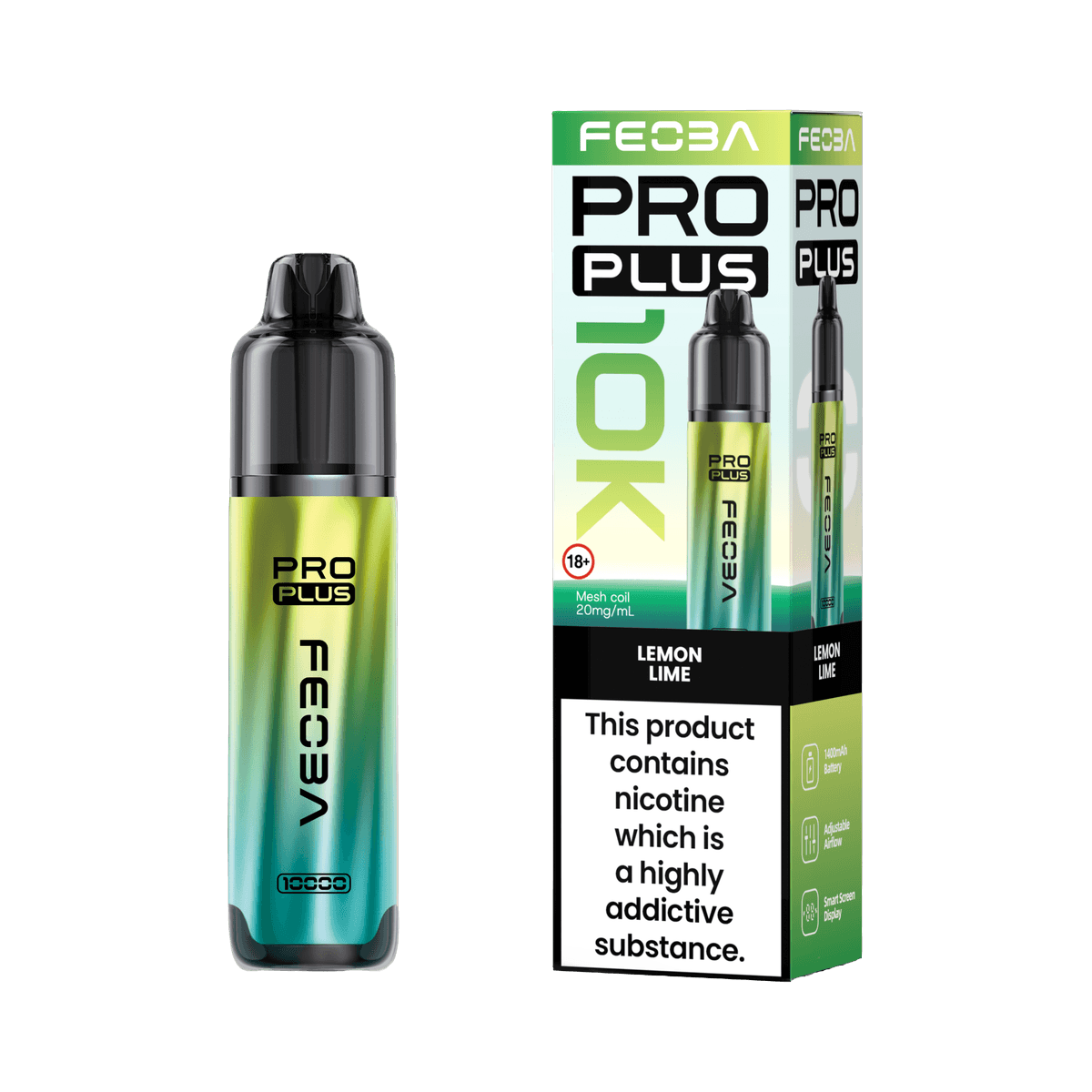 Feoba Pro Plus 10K Pod Kit - Lemon Lime - Beginner Vape Kits