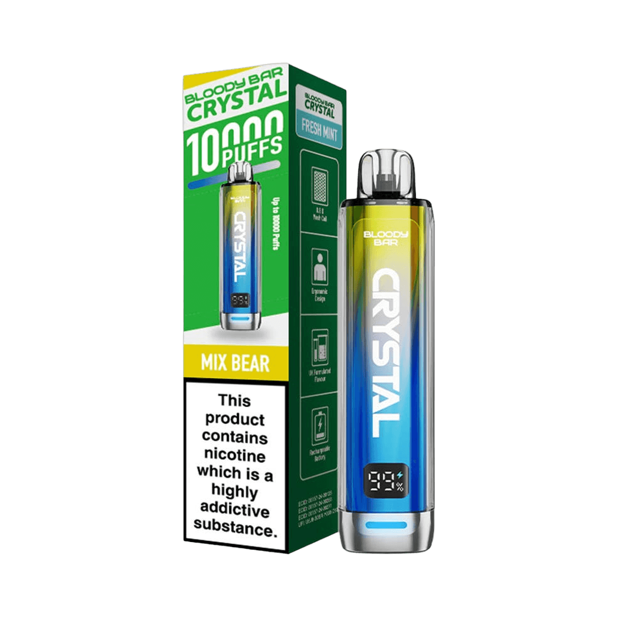 Bloody Bar Crystal 10K Prefilled Pod Kit - Mix Bear - Beginner Vape Kits