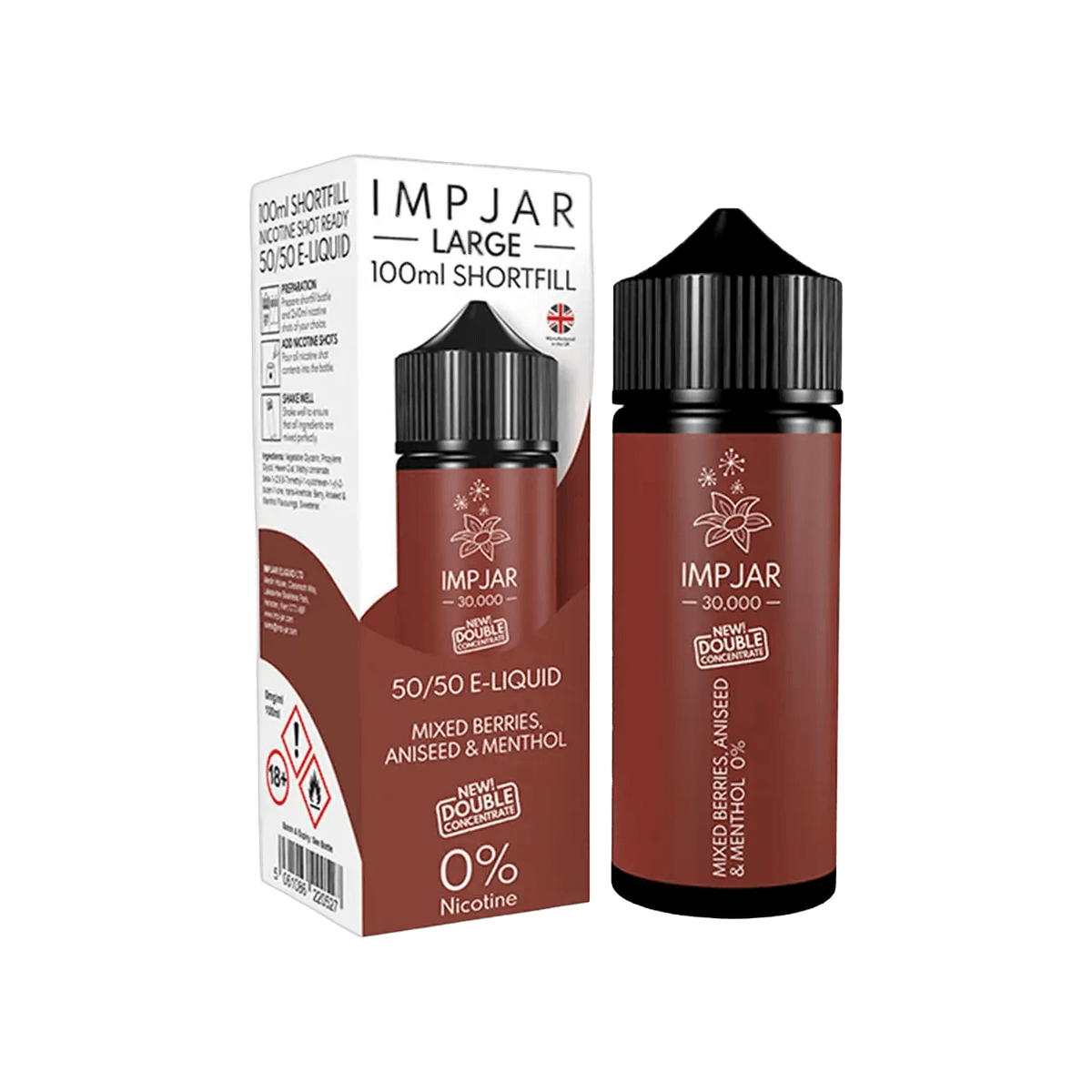 Mixed Berries Aniseed & Menthol Shortfill E-Liquid by Imp Jar Large 100ml