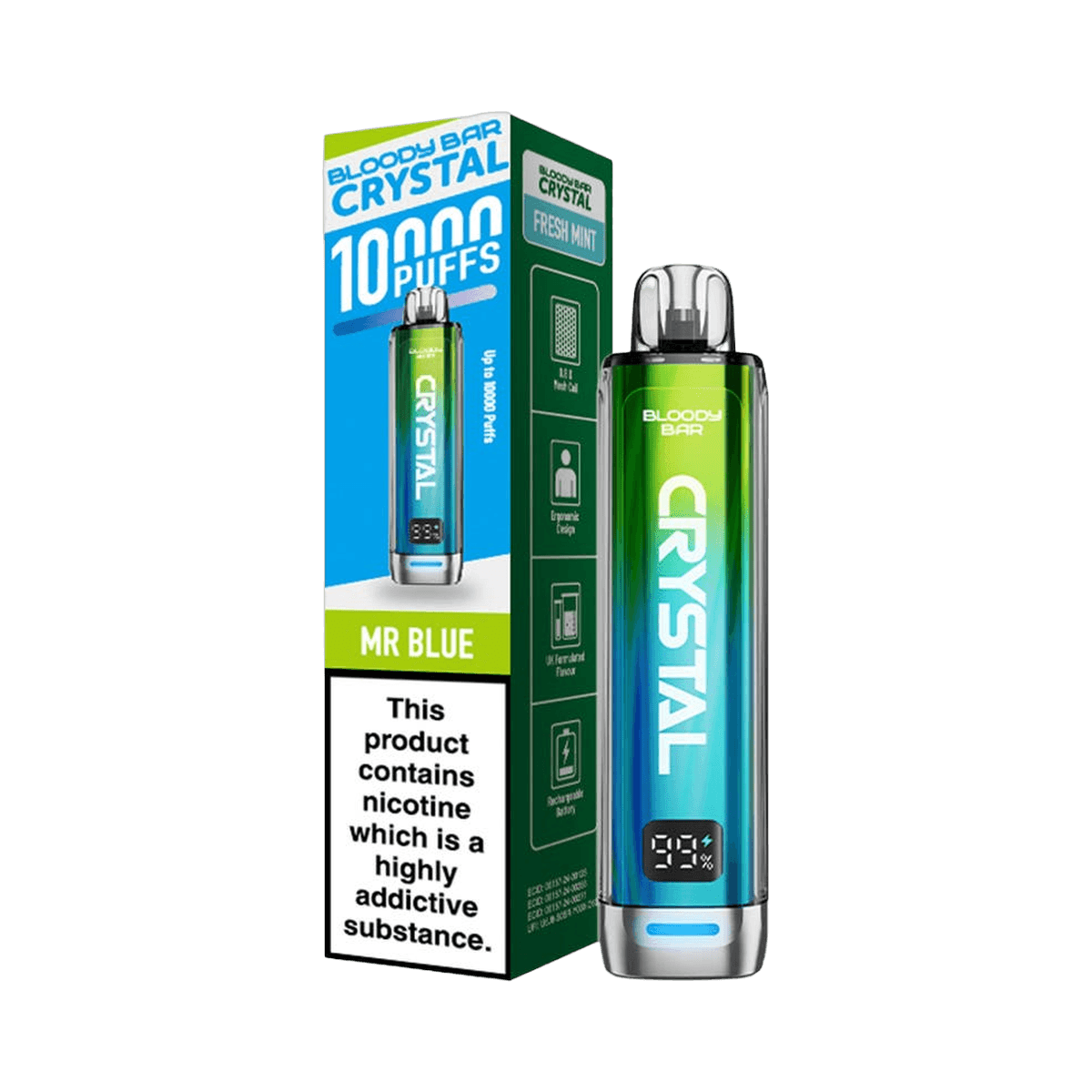 Bloody Bar Crystal 10K Prefilled Pod Kit - Mr Blue - Beginner Vape Kits
