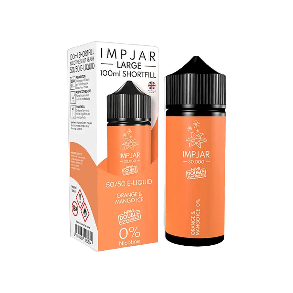 Orange Mango Ice Shortfill E-Liquid by Imp Jar Large 100ml - E-Liquids