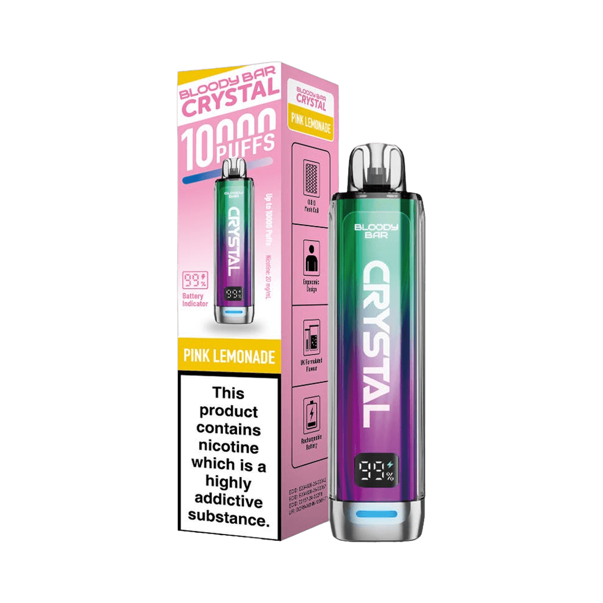 Bloody Bar Crystal 10K Prefilled Pod Kit - Pink Lemonade - Beginner Vape Kits