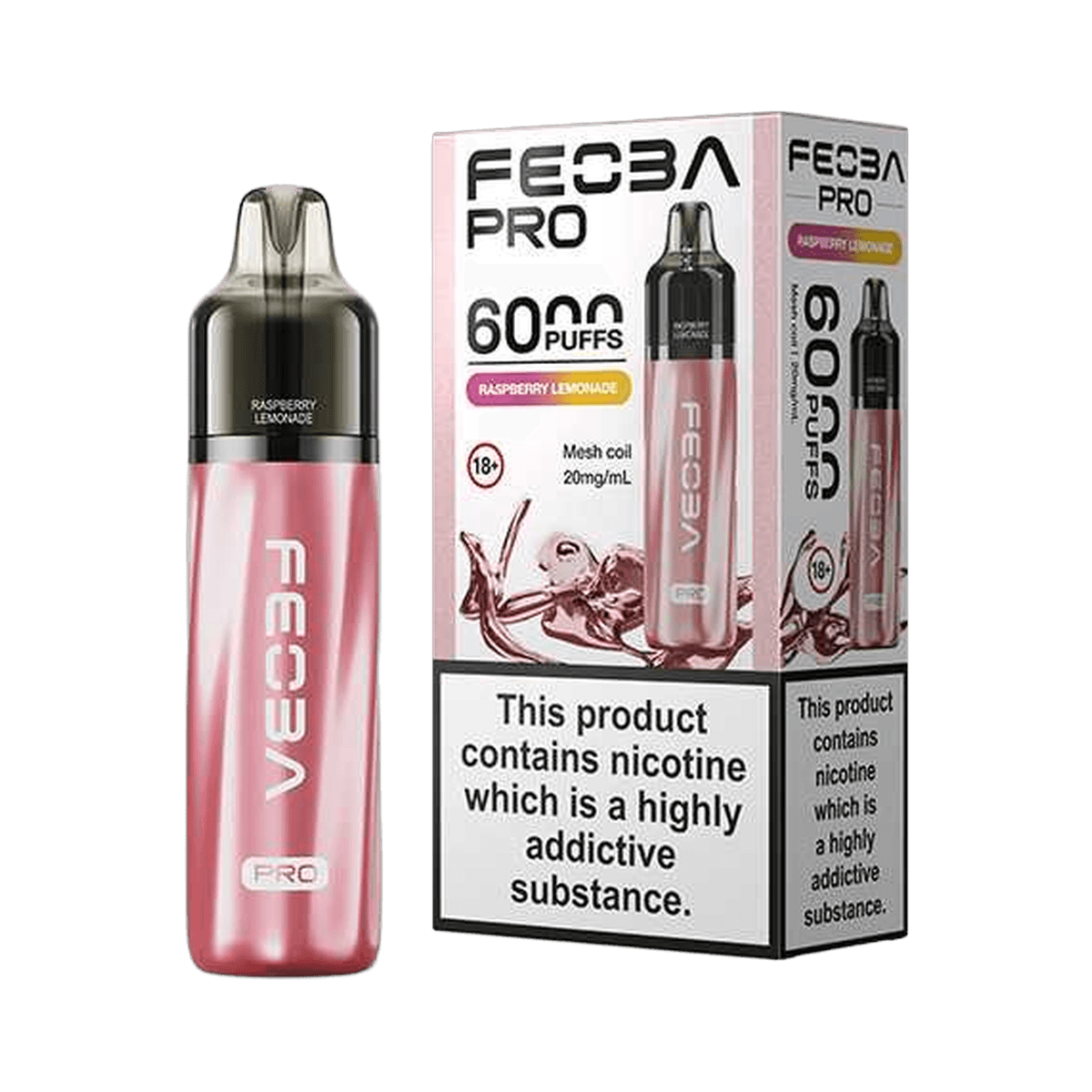 Feoba Pro 6000 Vape Kit - Raspberry Lemonade - Beginner Vape Kits
