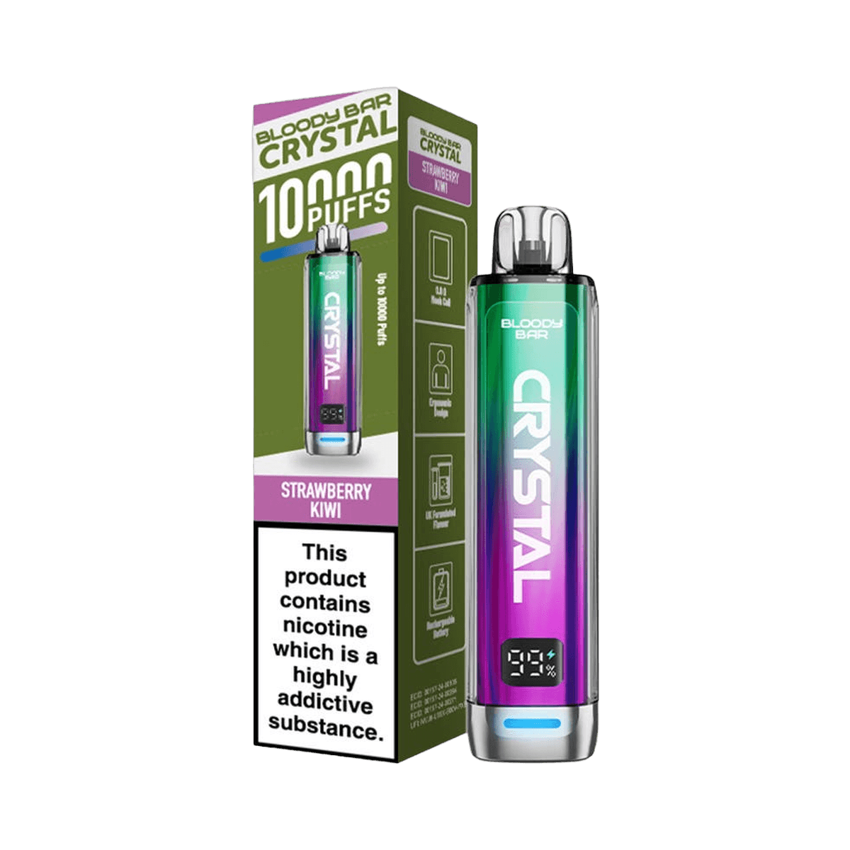 Bloody Bar Crystal 10K Prefilled Pod Kit - Strawberry Kiwi - Beginner Vape Kits