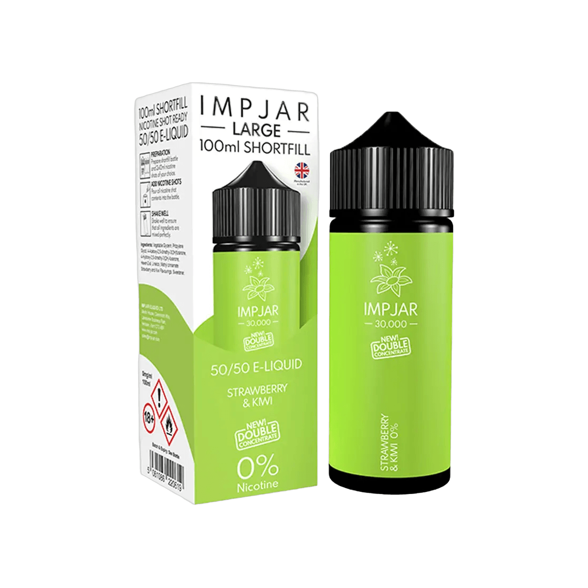 Strawberry & Kiwi Shortfill E-Liquid by Imp Jar Large 100ml