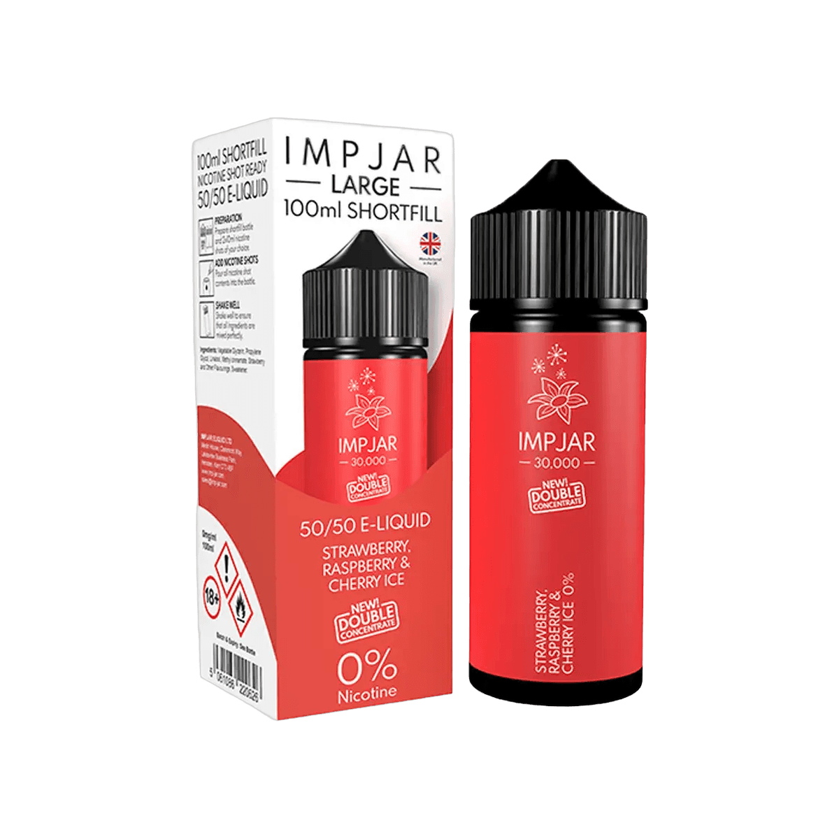 Strawberry Raspberry Cherry Ice Shortfill E-Liquid by Imp Jar Large 100ml - E-Liquids