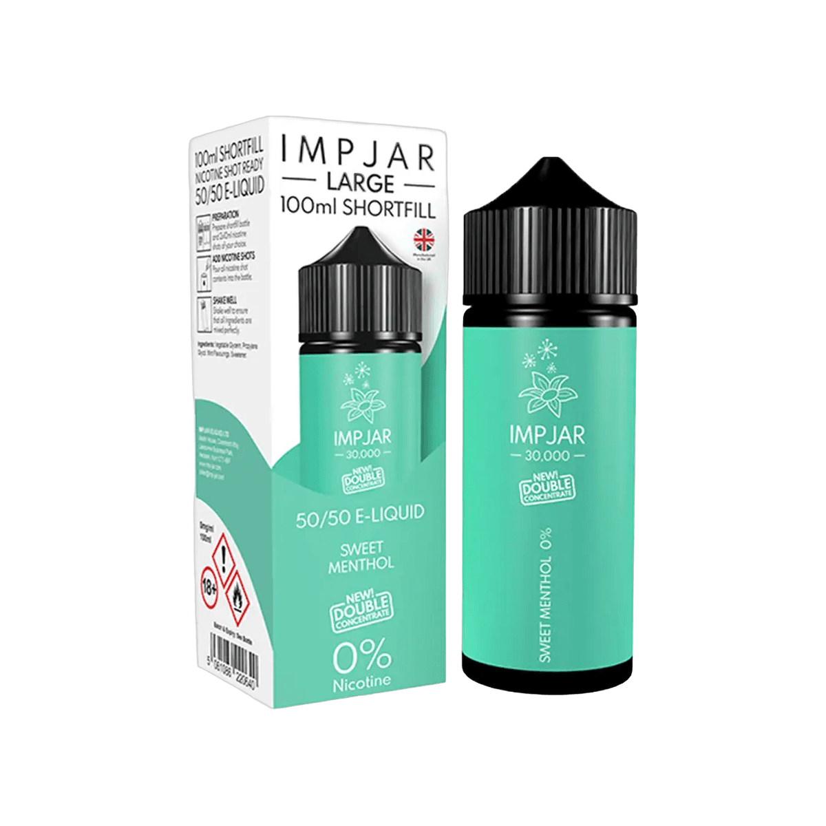 Sweet Menthol Shortfill E-Liquid by Imp Jar Large 100ml